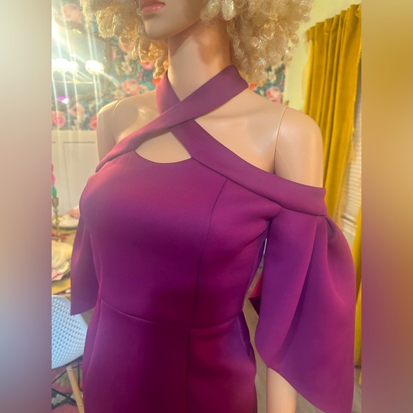 ASOS Purple/Maroon Unique Edgy Cut Out Dress Sz 4 - NWT - Picture 5 of 16